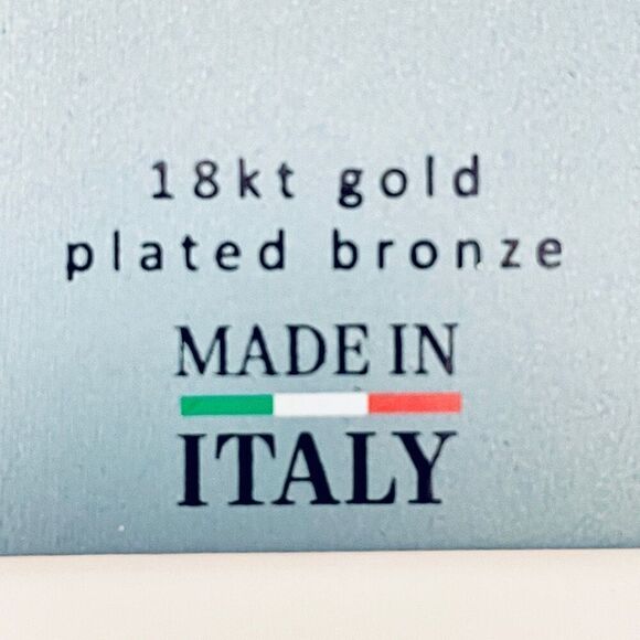 NWT Gorgeous Mia Fiore 18”D Hoops 18kt Gold Pleated Bronze Hoop earrings - Picture 4 of 12